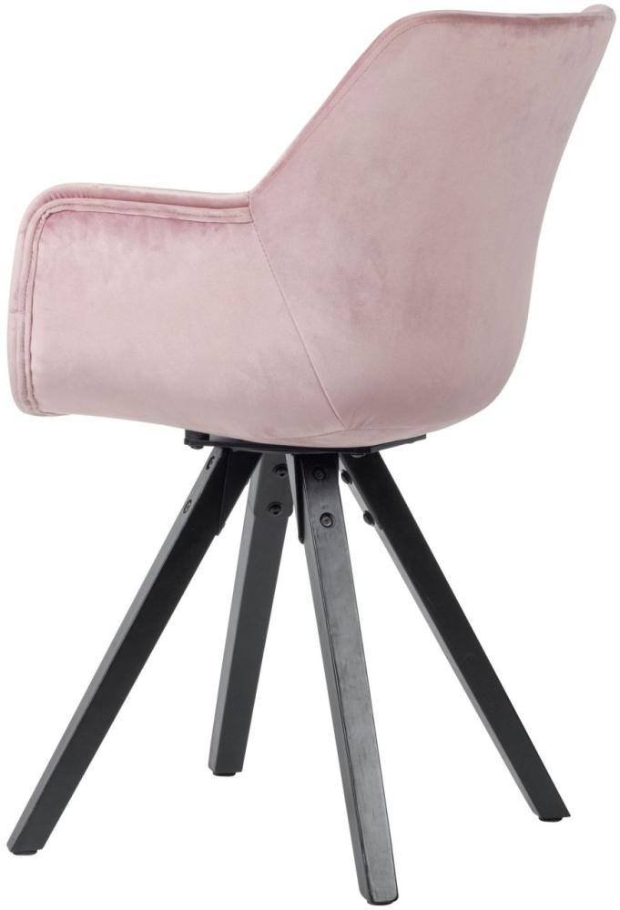 Wohnling Stühle im 2er-Set Samt rosa, Rosa/ Schwarz Bild 1