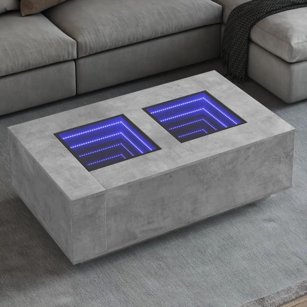 Couchtisch mit Infinity-LED Betongrau 116x69x40 cm 3284059 Bild 1