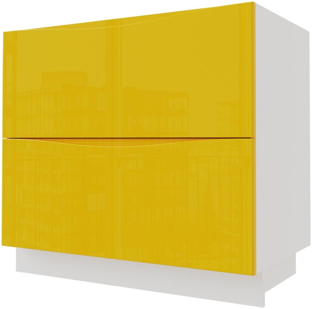 Schubladenunterschrank NAPOLI 90x50x82cm Rejs Vollauszug grifflos lackiert Farbe wählbar (NA-D2R/90) Bild 1