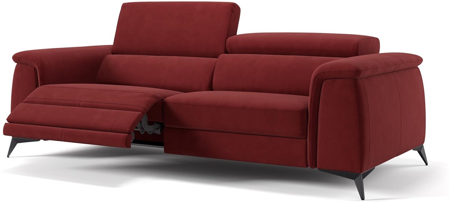 Sofanella Dreisitzer LIVORNO Stoffsofa Couch hochwertig in Rot Bild 1