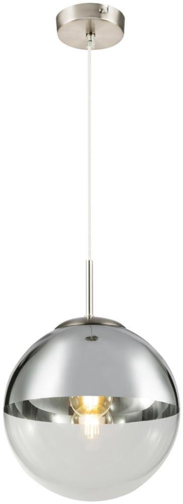 LED Hängelampe mit Glaskugel, Design in Chrom & Klarglas, Ø 25cm Bild 1