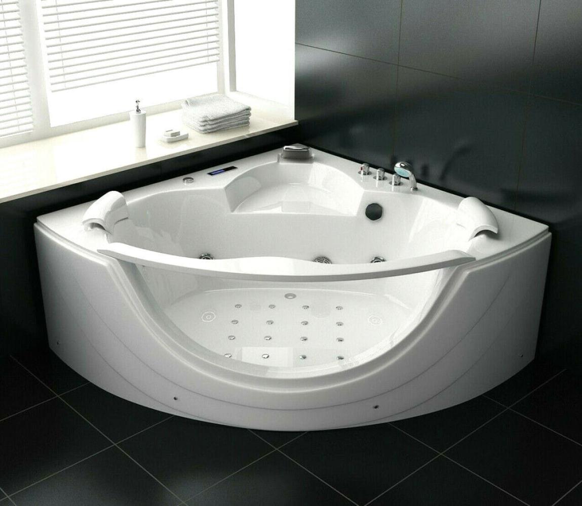 Luxus LED Whirlpool Badewanne SET 150x150cm +Heizung+Hydrojet +Ozon +Radio 2024 b Bild 1