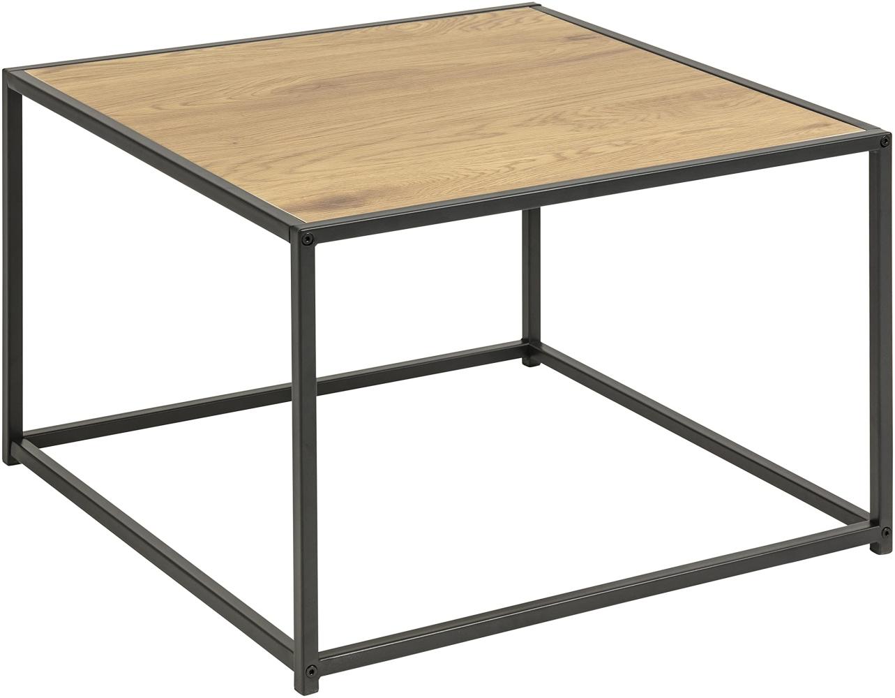 Amazon-Marke: AC Design Furniture Jörn Quadratischer Couchtisch mit Tischplatte in Wildeiche Optik und Schwarzem Stahlsockel, Sofatisch, Wohnzimmermöbel, 60 x 40 x 60 cm Bild 1