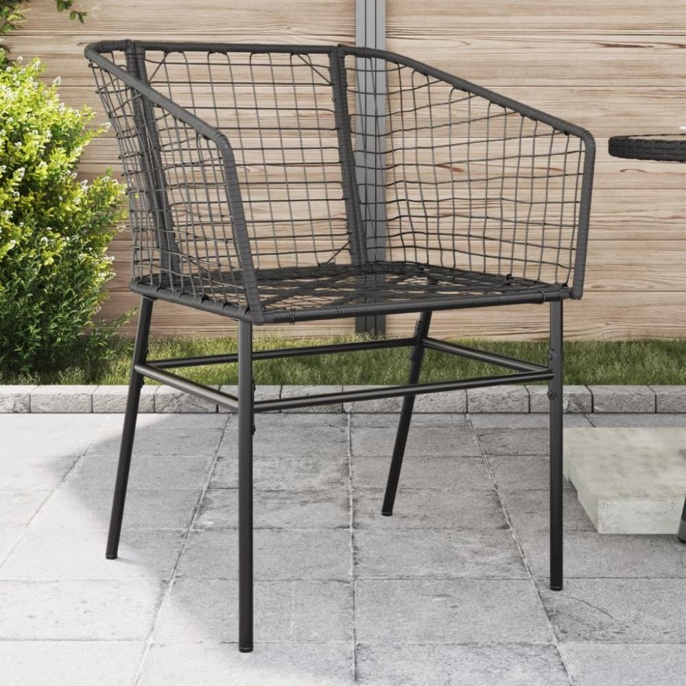 Gartenstühle 2 Stk. Schwarz Poly Rattan 369098 Bild 1