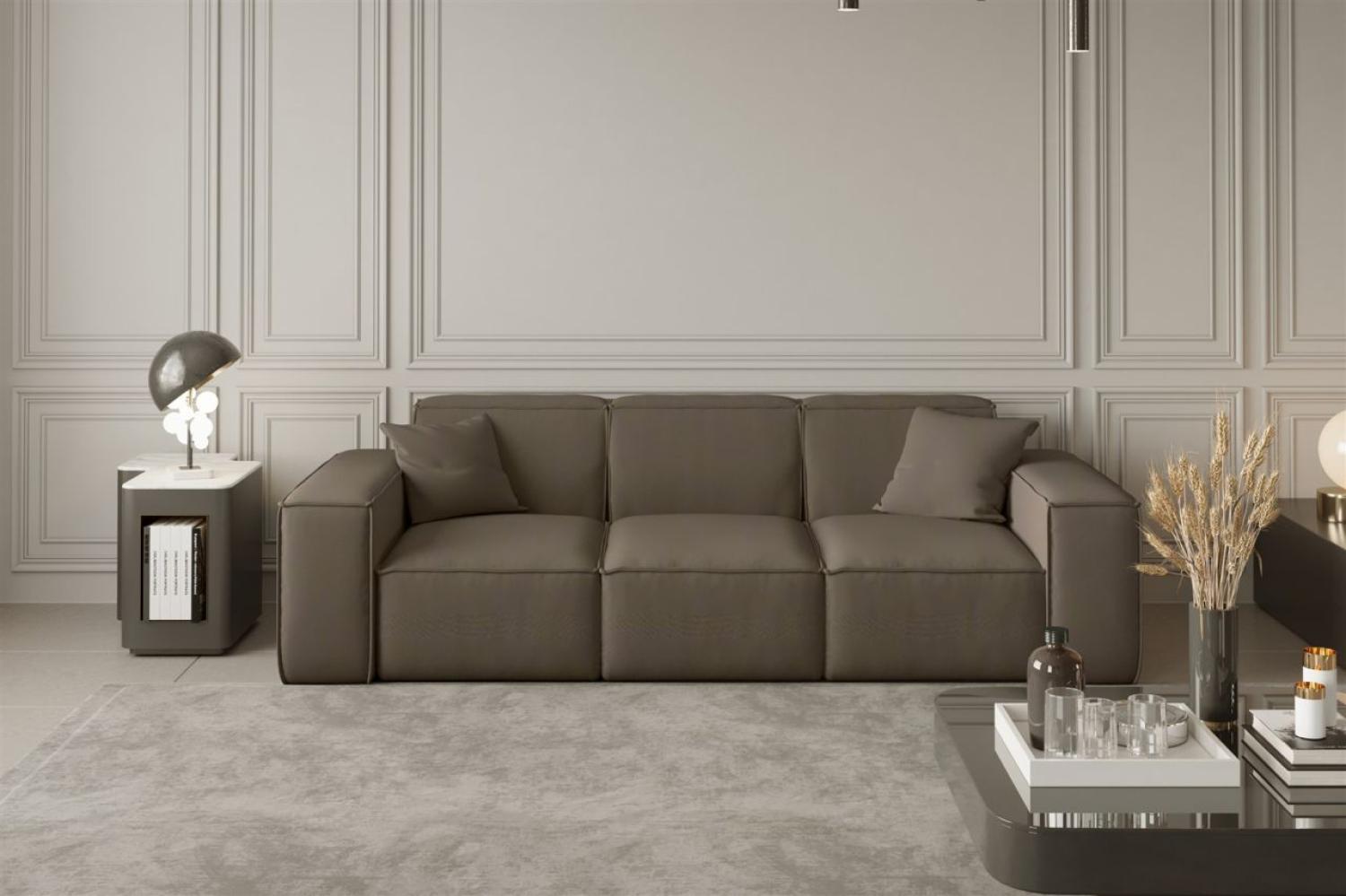 Sofa Designersofa CELES 3-Sitzer in Stoff Opera Velvet Taupe Bild 1