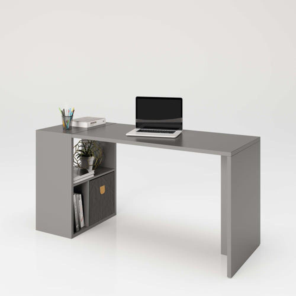 Fortuna 'Set' Schreibtisch mit Regal, 3 Fächern, 120 x 75 x 57,9 cm, Grau Bild 1