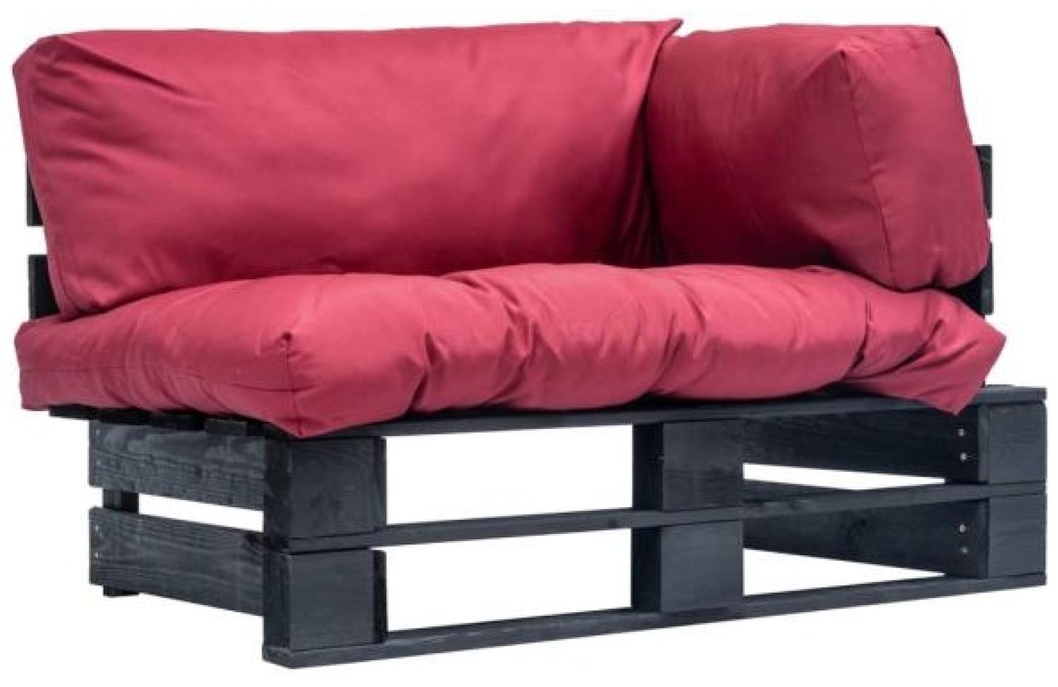 Garten-Palettensofa mit Roten Kissen Kiefernholz Bild 1