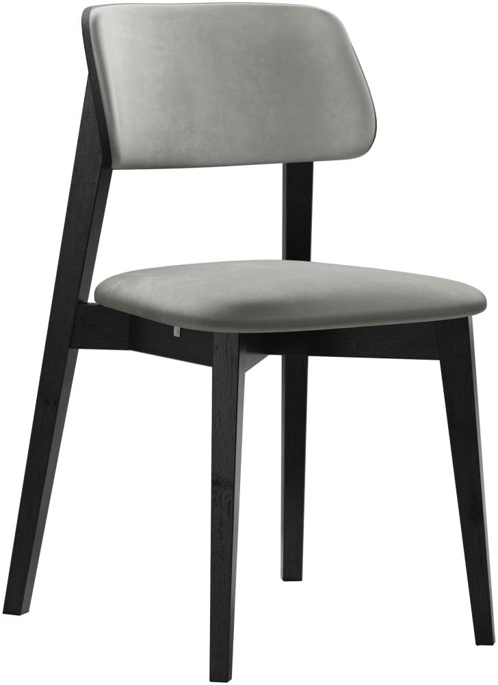 Esszimmerstuhl Taskir C, Stuhl aus Buchenholz für Küche, Restaurant (Schwarz / Magic Velvet 2217) Bild 1