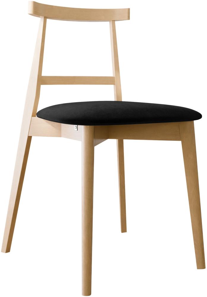 Esszimmerstuhl Hazren, Stuhl aus Buchenholz für Küche, Restaurant (Buche / Magic Velvet 2219) Bild 1