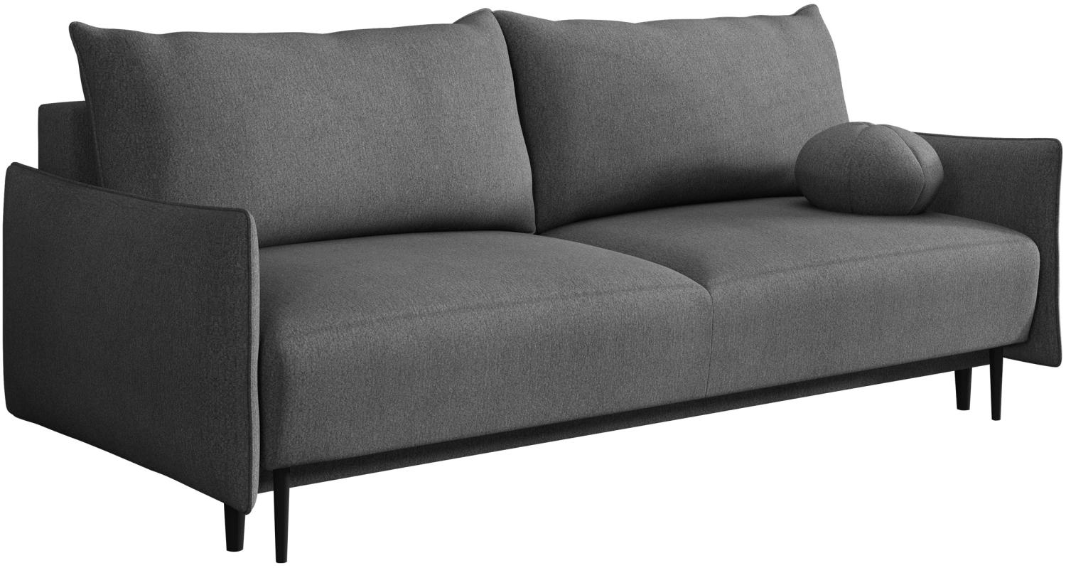 Sofa Dravolt mit Schlaffunktion, Bequeme 3 Sitzer Schlafsofa mit Bettkasten (Farbe: Velo 635) Bild 1