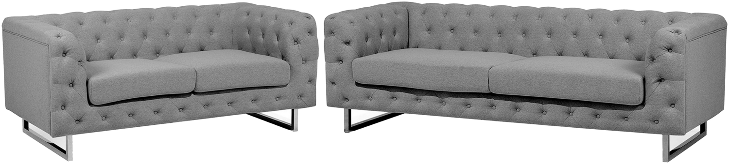 Sofa Set Polsterbezug hellgrau 5-Sitzer VISSLAND Bild 1