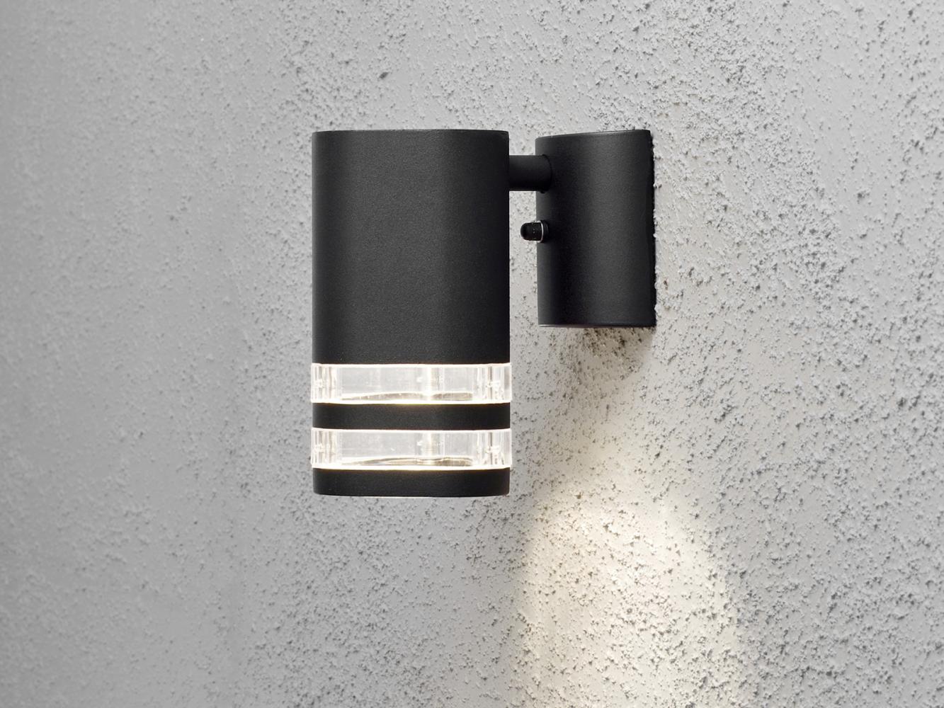LED Design Außenwandleuchte Downlight aus Aluminium Höhe 15,5cm, Schwarz Bild 1