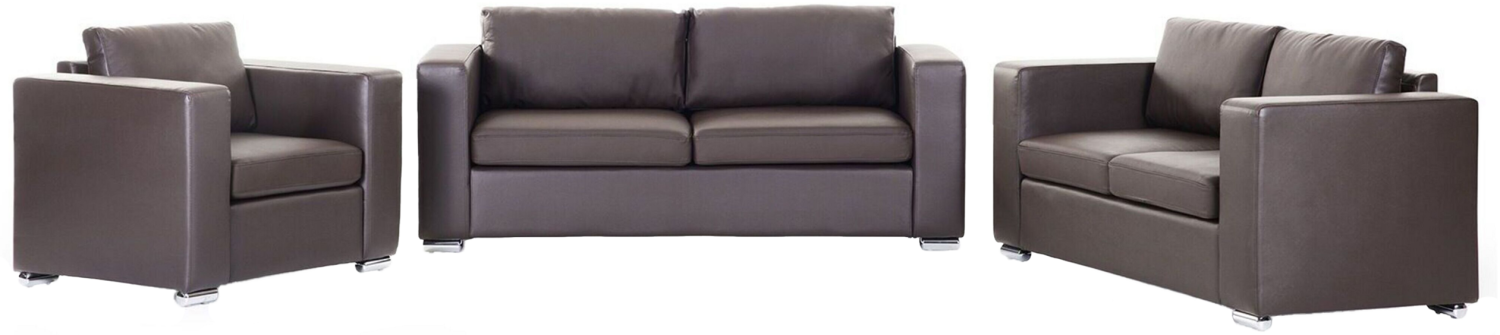Sofa Set Leder braun 6-Sitzer HELSINKI Bild 1