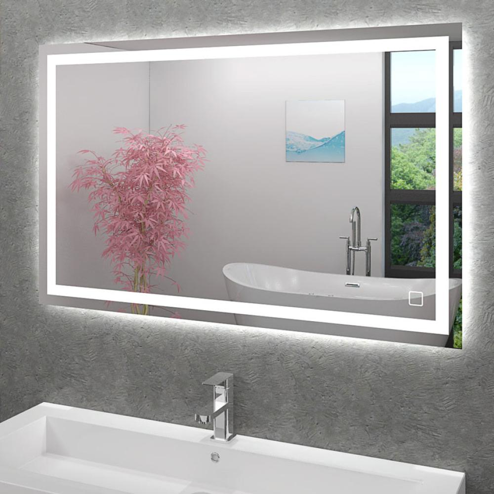 AcquaVapore Badspiegel, Leuchtspiegel mit Spiegelheizung 120x70cm LSP02 MIT Spiegelheizung Bild 1