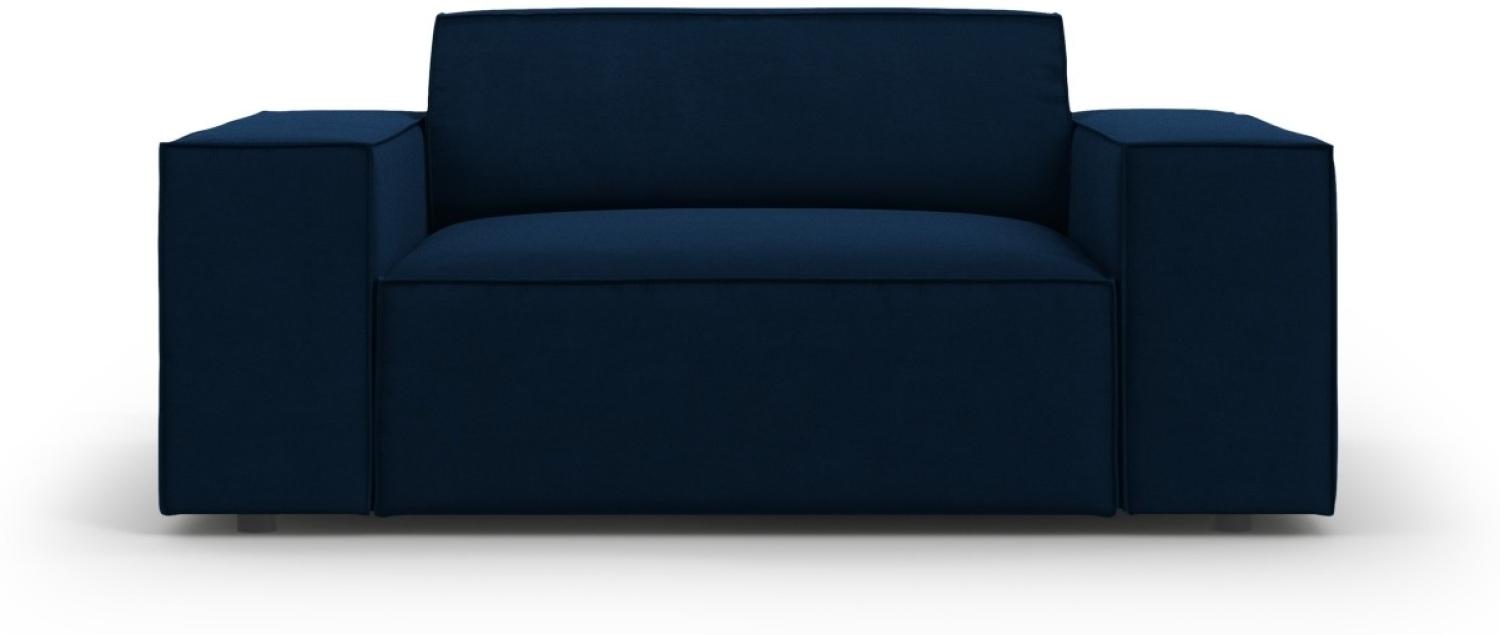 Micadoni Samtstoff Sessel Jodie | Bezug Royal Blue | Beinfarbe Black Plastic Bild 1