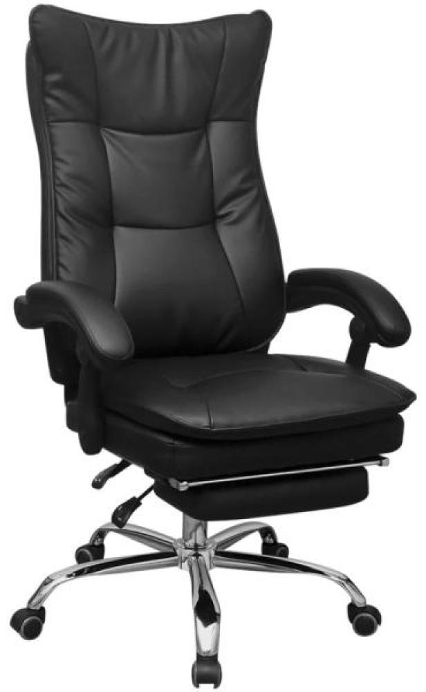 vidaXL Relaxsessel Bürostuhl Chefsessel mit Fußstütze Schwarz Bild 1