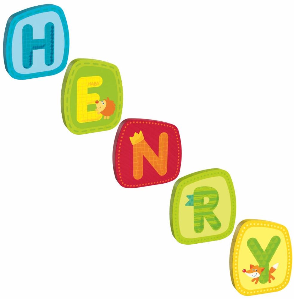 HABA Holzbuchstaben, Name Henry, Buchstaben, Türschild, Wand, Dekoration, Kinderzimmer, Kind, Baby Bild 1