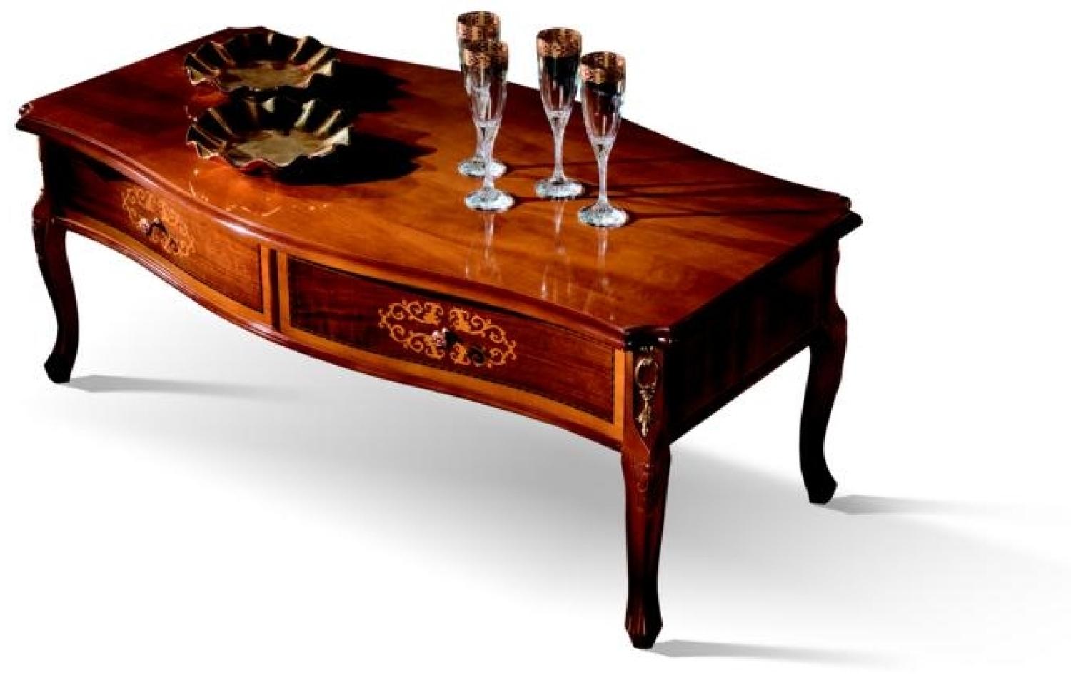 Holz Italienische Möbel Barock Stil Braun Couchtisch Wohnzimmer Tisch Neu Bild 1