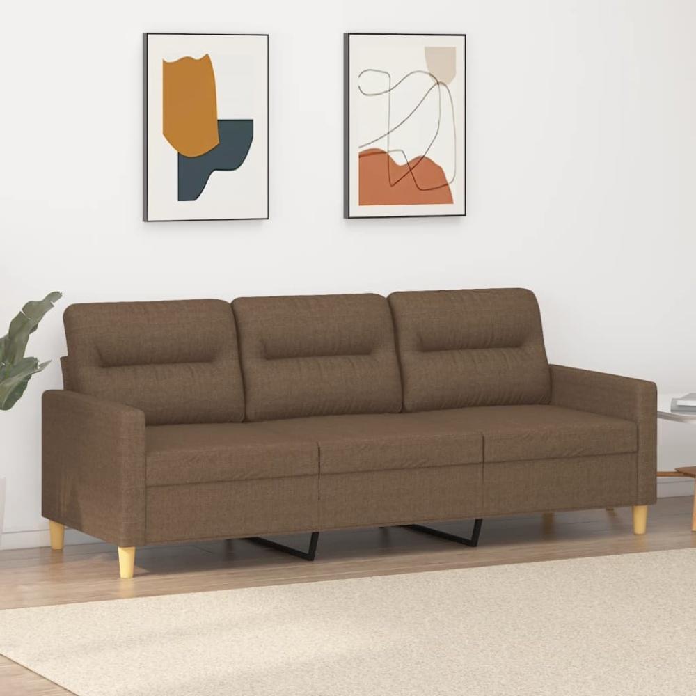 vidaXL 3-Sitzer-Sofa Braun 180 cm Stoff Bild 1