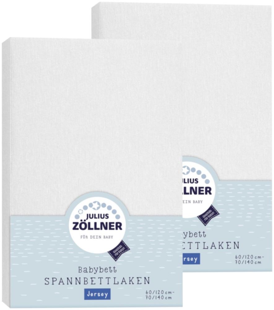 Julius Zöllner Spannbetttuch Jersey 70x140 / 60x120 Weiss Doppelpack Bild 1