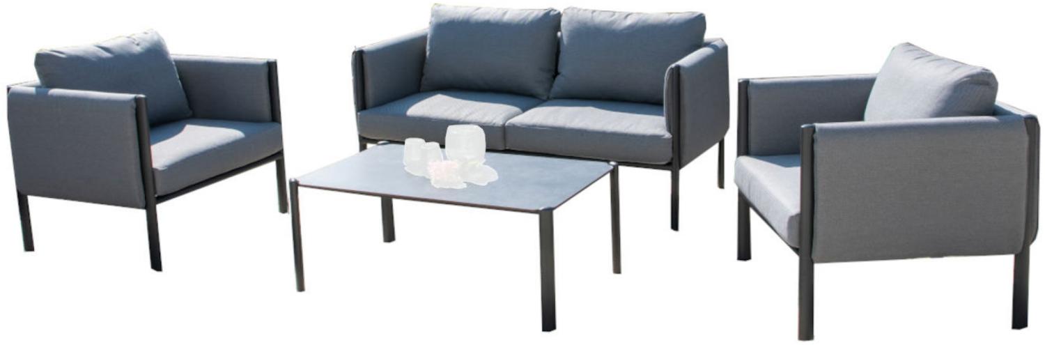 Inko 4-teilige Lounge-Sitzgruppe Benito Aluminium anthrazit mit Tisch 103x65 cm Loungegruppe Bild 1