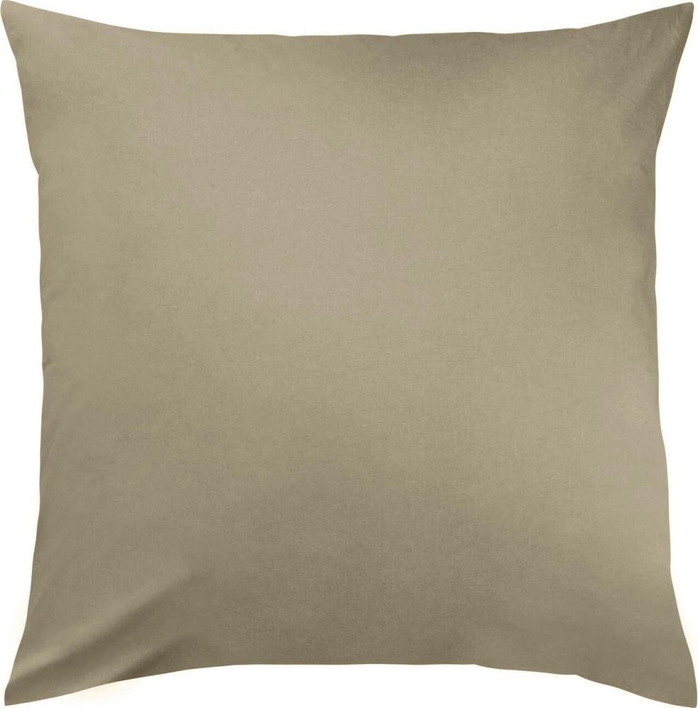 Traumschlaf Uni Kissenhülle Monaco 2er Set | 2x 50x50 cm | taupe Bild 1