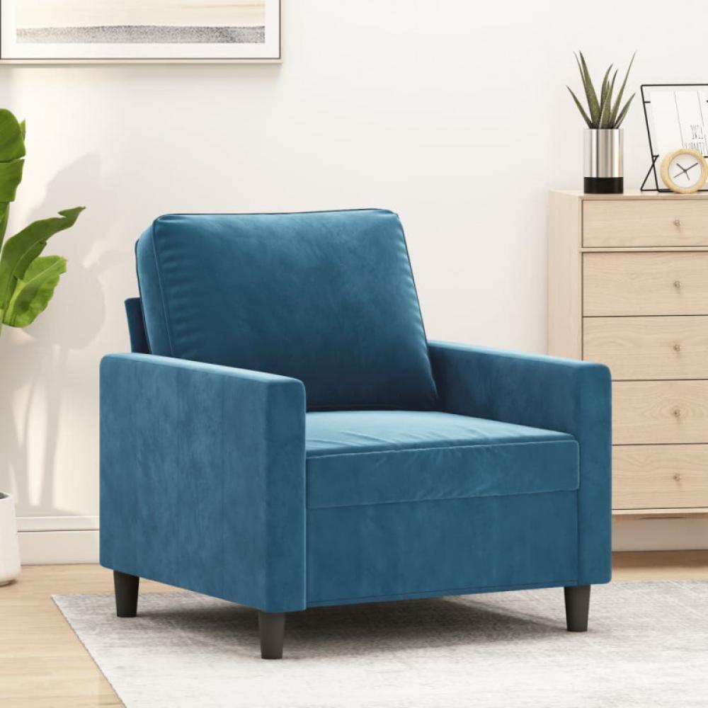 Sessel Blau 60 cm Samt (Farbe: Blau) Bild 1