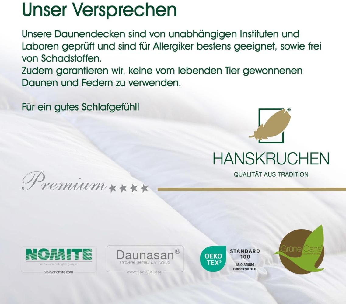 HANSKRUCHEN Daunendecke Premium 4 Sterne - Wäremklasse:Extra Leicht - 200 x 200 cm - 2,50 kg Bild 1