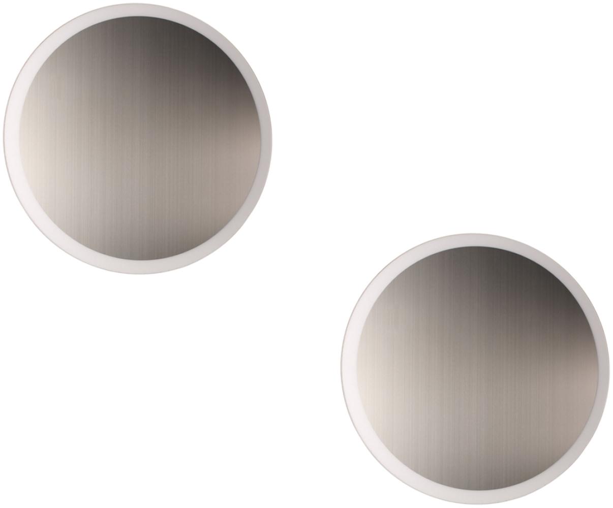 Runde LED Innenlampen - 2er SET für Wand & Decke, Spiegel Design in Silber, 50cm Bild 1