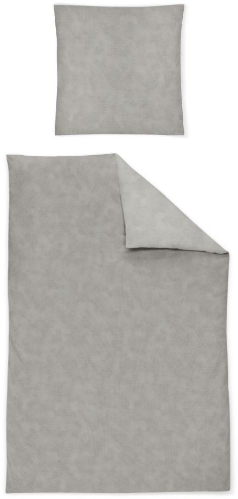Irisette Biber Bettwäsche 2 teilig Bettbezug 135 x 200 cm Kopfkissenbezug 80 x 80 cm Feel 8236-12 grau Bild 1