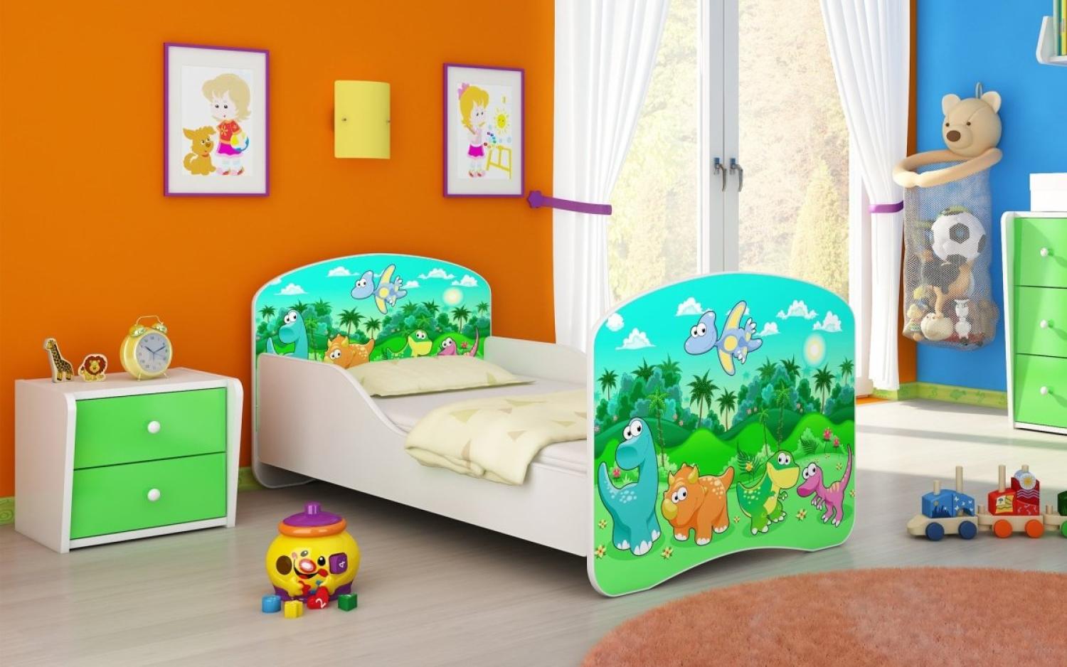 Kinderbett Milena mit verschiedenen Mustern 180x80 Dino Bild 1