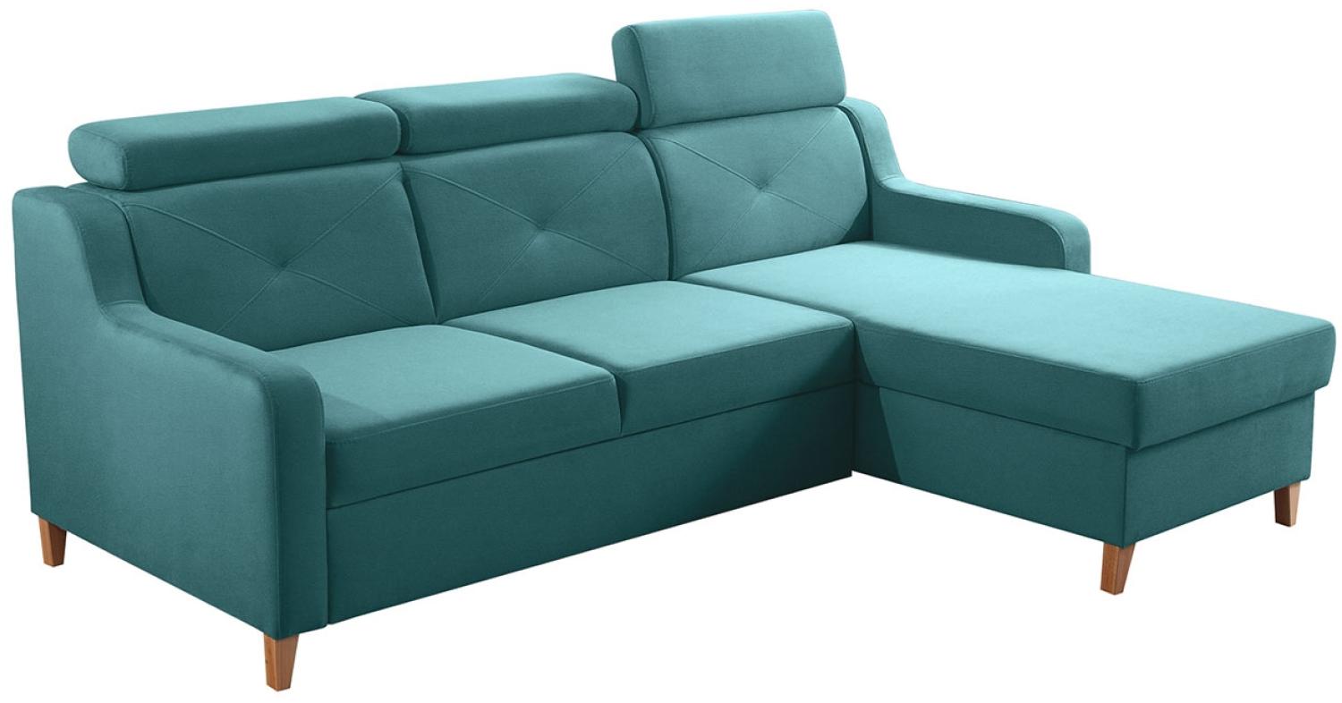 Ecksofa Enikor, 3 Sitzer L-Form Sofa mit Bettkasten und Schlaffunktion (Jasmine 85, Seite: Rechts) Bild 1