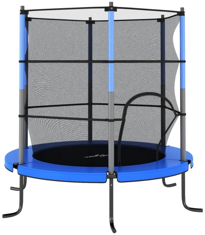 Trampolin mit Sicherheitsnetz Rund 140x160 cm Blau Bild 1