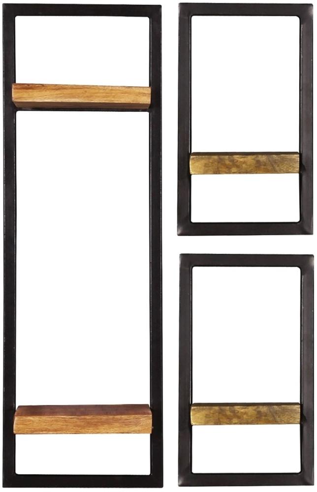 3er Set Wandregale Sidney Mangoholz 50 x 25 x 75 cm Bild 1