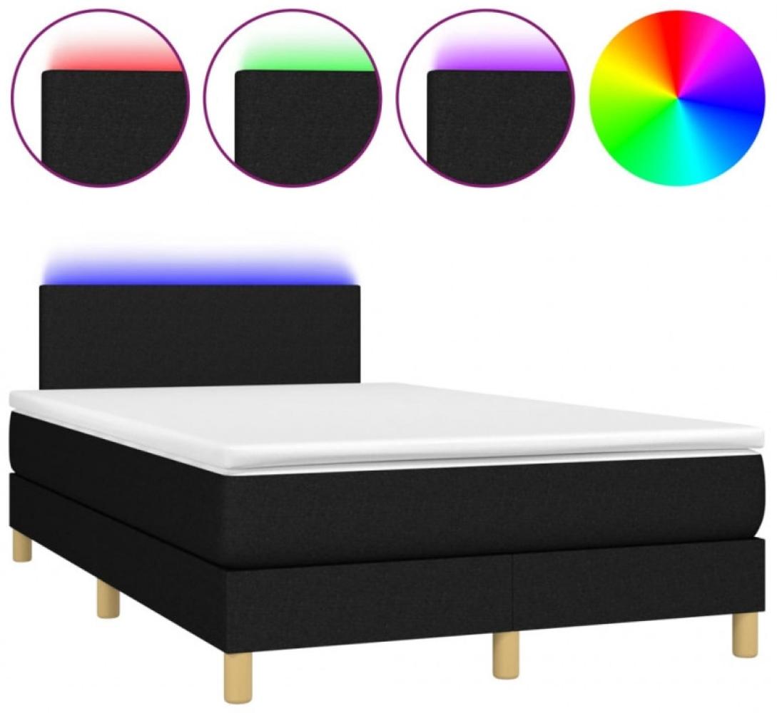 Boxspringbett mit Matratze & LED Schwarz 120x200 cm Stoff (Farbe: Schwarz) Bild 1