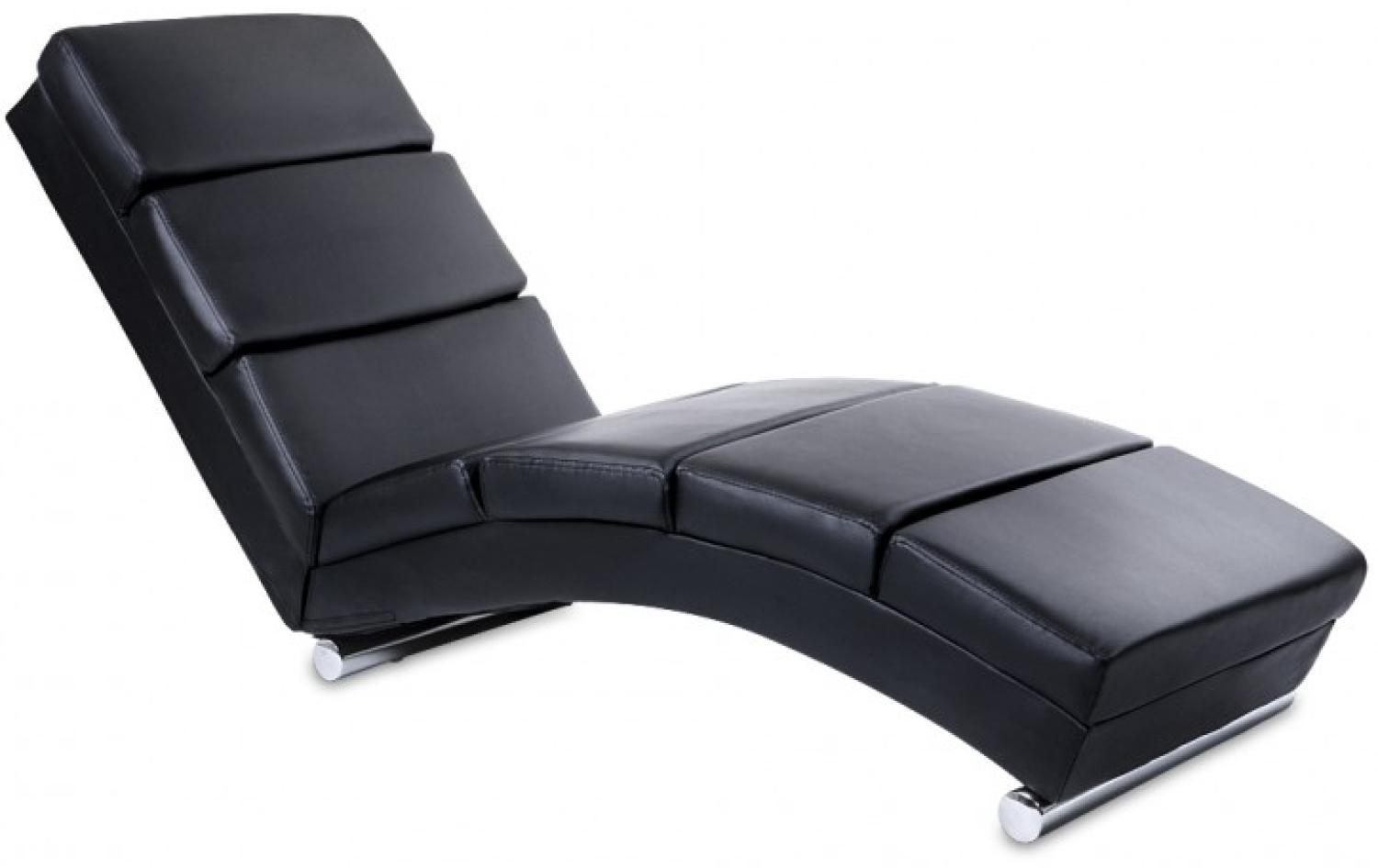 MIADOMODO® Relaxliege, ergonomisch, gepolstert, Kunstleder schwarz, 154 x 51 x 73 cm Bild 1