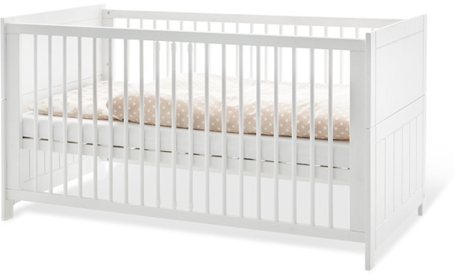 Pinolino 'Cleo' Kombi-Kinderbett 70x140 cm, weiß, 3-fach höhenverstellbar, Schlupfsprossen, inkl. Umbauseiten Bild 1