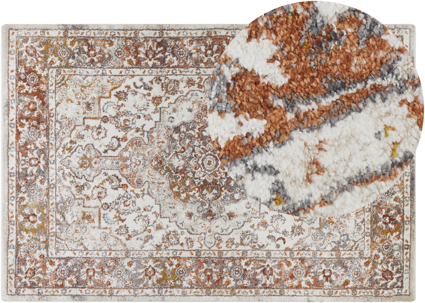 Teppich beige braun 200 x 300 cm orientalisches Muster VAYK Bild 1