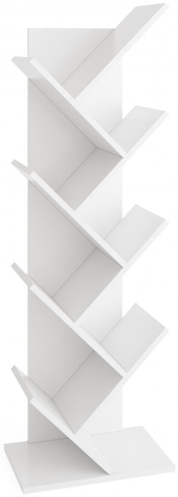 Standregal BÜCHEN 1 in Weiß Perl matt, mit 7 Ablagefächern Bild 1