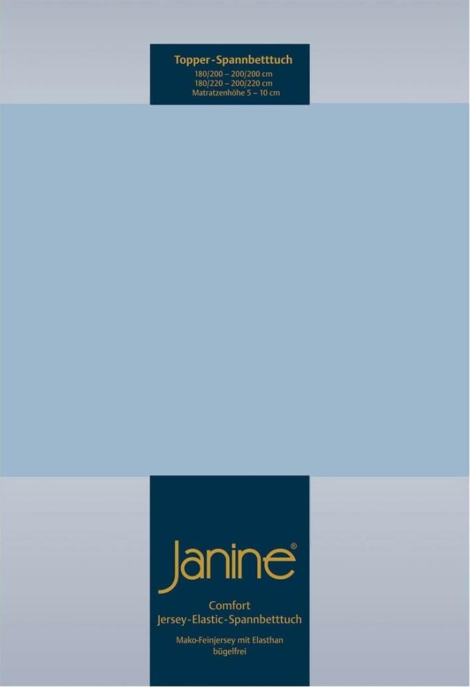Janine Topper Spannbetttuch TOPPER Elastic-Jersey perlblau 5001-32 100x200 Bild 1