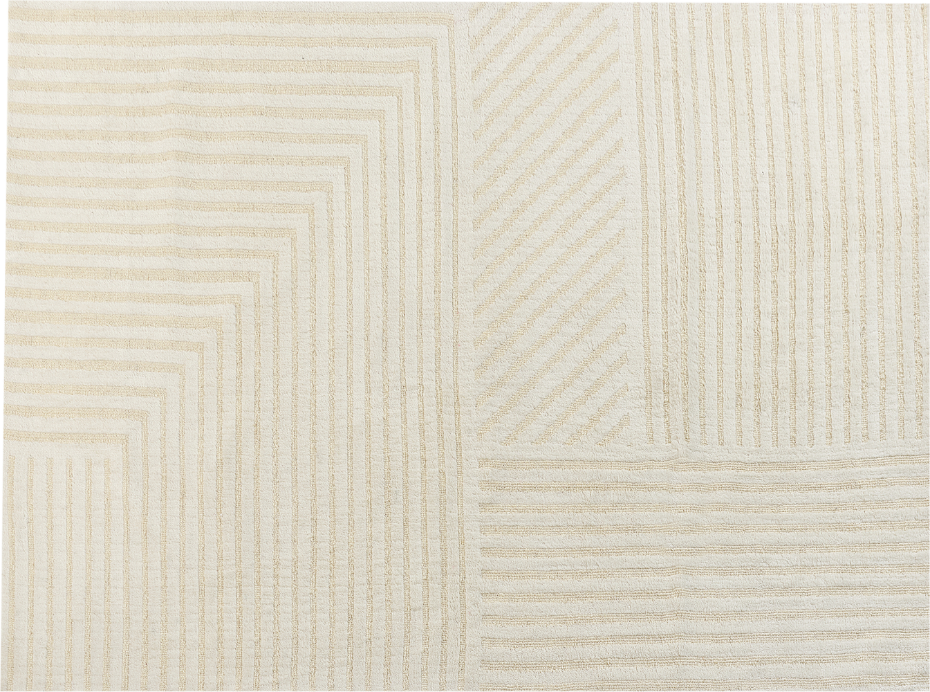 Teppich Wolle hellbeige 300 x 400 cm Steifenmuster ABEGUM Bild 1