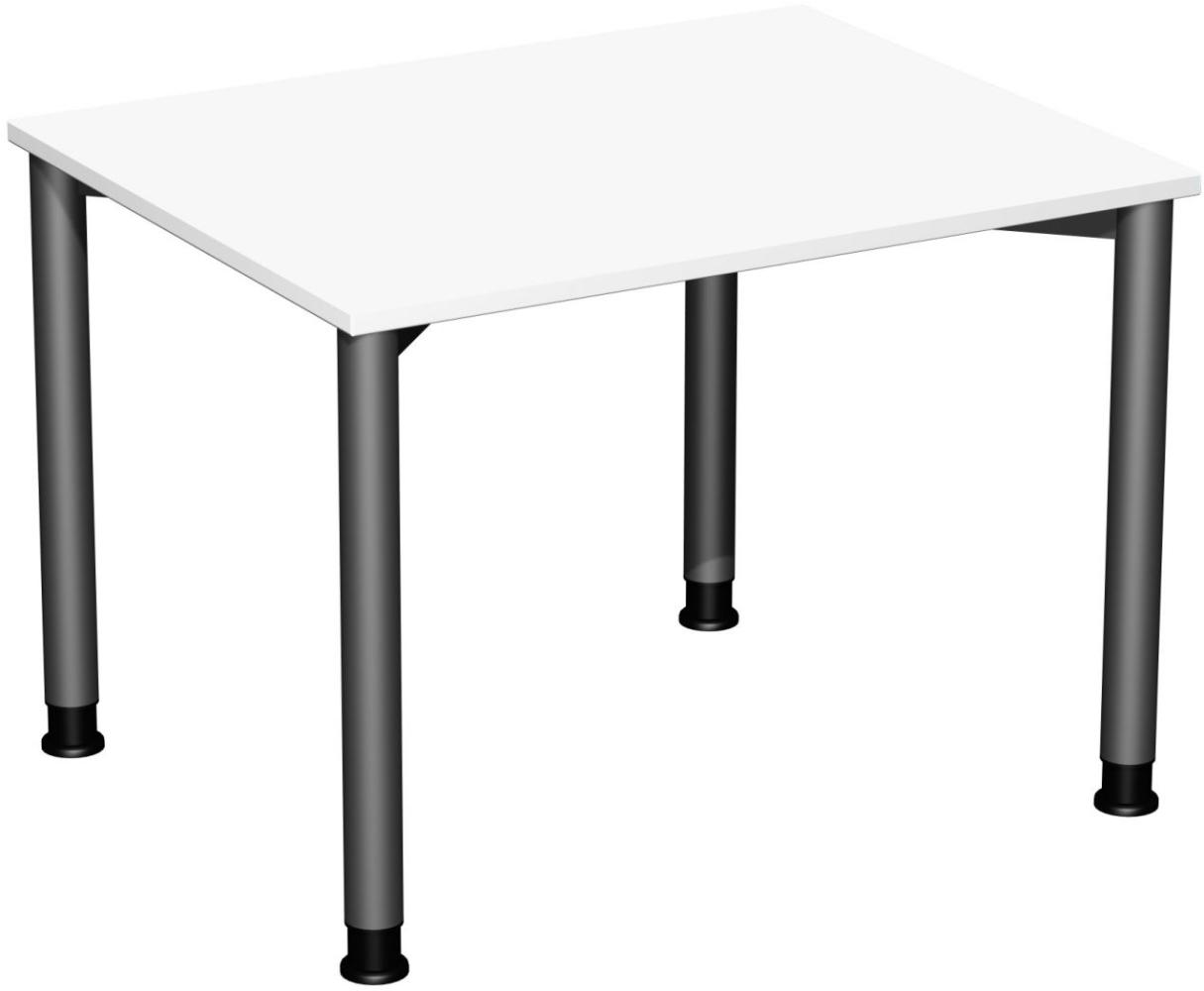 Schreibtisch '4 Fuß Flex' höhenverstellbar, 100x80cm, Weiß / Anthrazit Bild 1