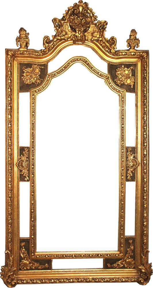 Riesiger Casa Padrino Barock Wandspiegel Gold Antik Stil 115 x H. 215 cm - Prunkvoller Barock Spiegel mit wunderschönen Verzierungen Bild 1