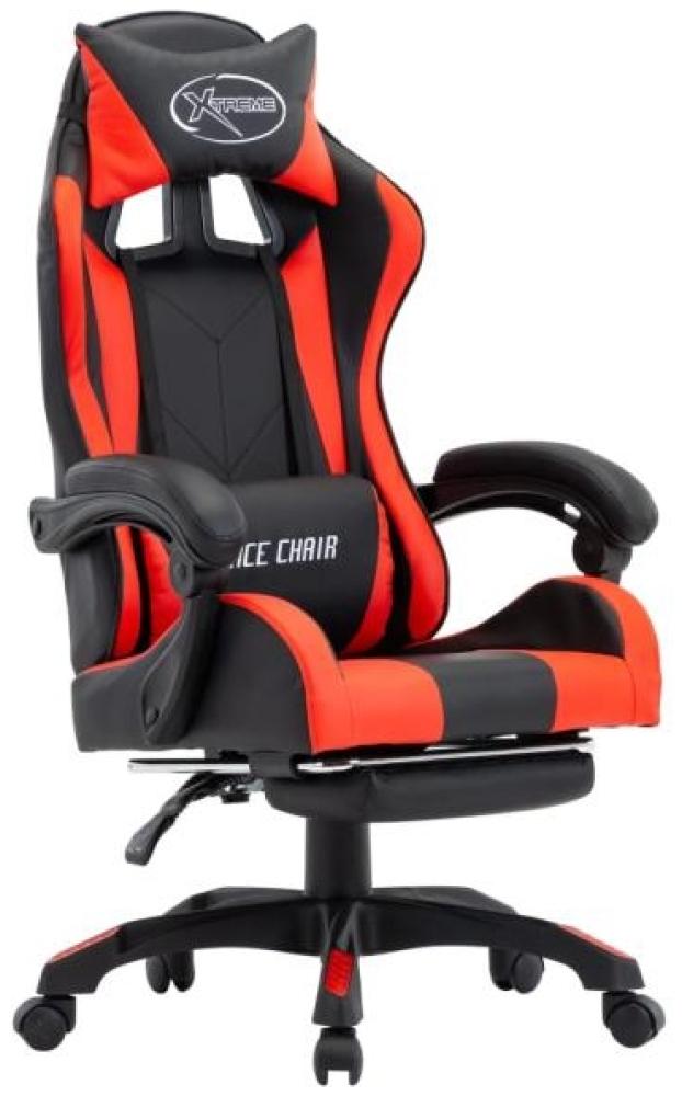 vidaXL Gaming-Stuhl mit Fußstütze Rot und Schwarz Kunstleder Bild 1