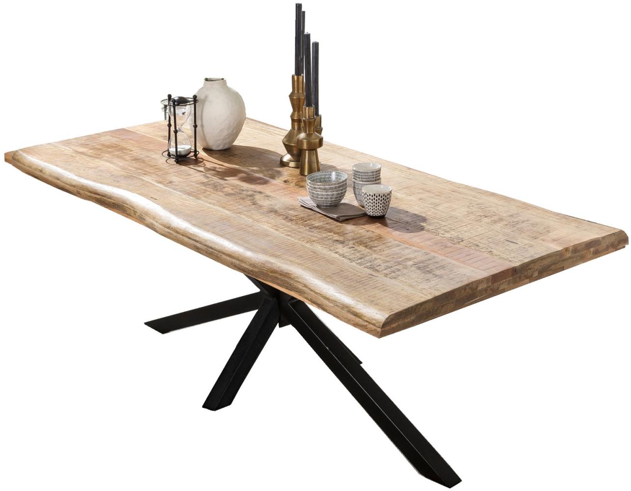 TABLES&Co Tisch 160x90 Mangoholz Natur Metallgestell Schwarz Bild 1