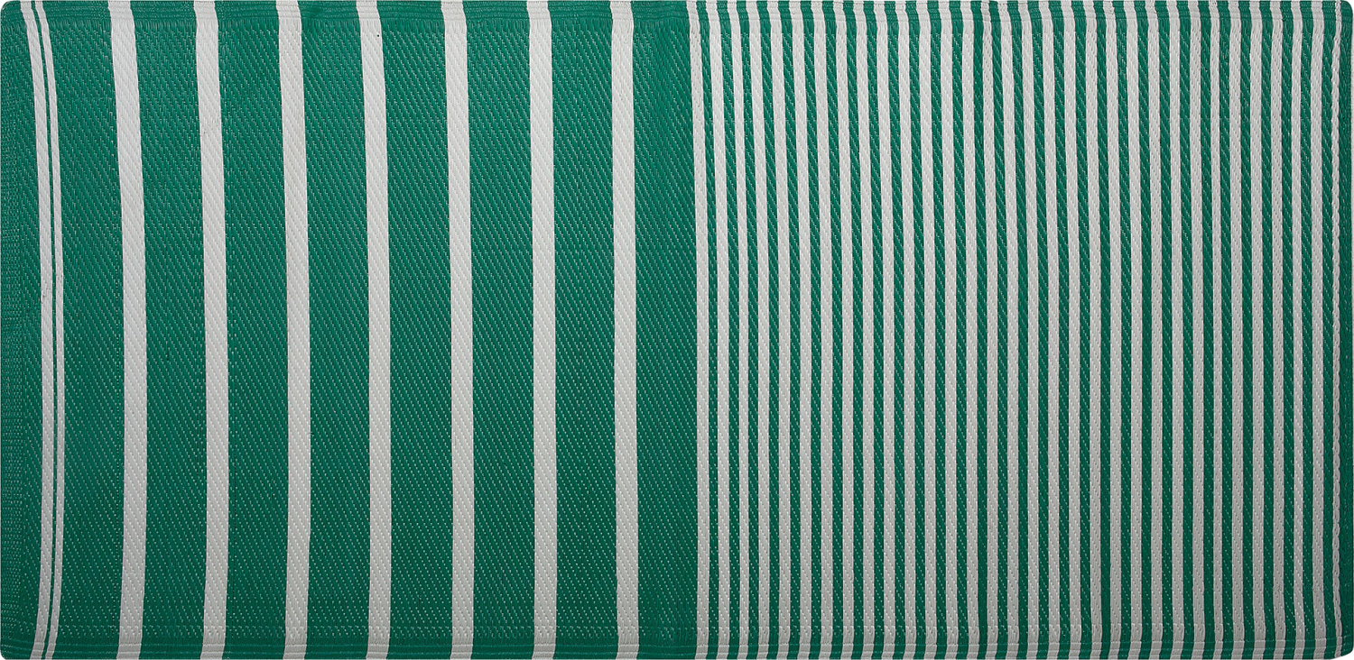 Outdoor Teppich grün 90 x 180 cm Streifenmuster Kurzflor HALDIA Bild 1