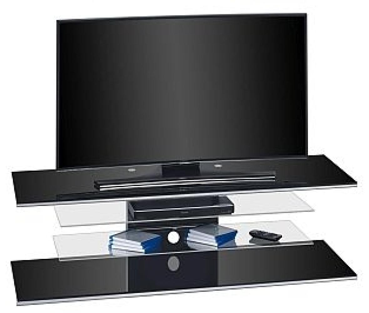 TV - Rack 7731942 Schwarzglas - Weißglas Maße 800 x 660 x 425 mm schwarzglas Bild 1