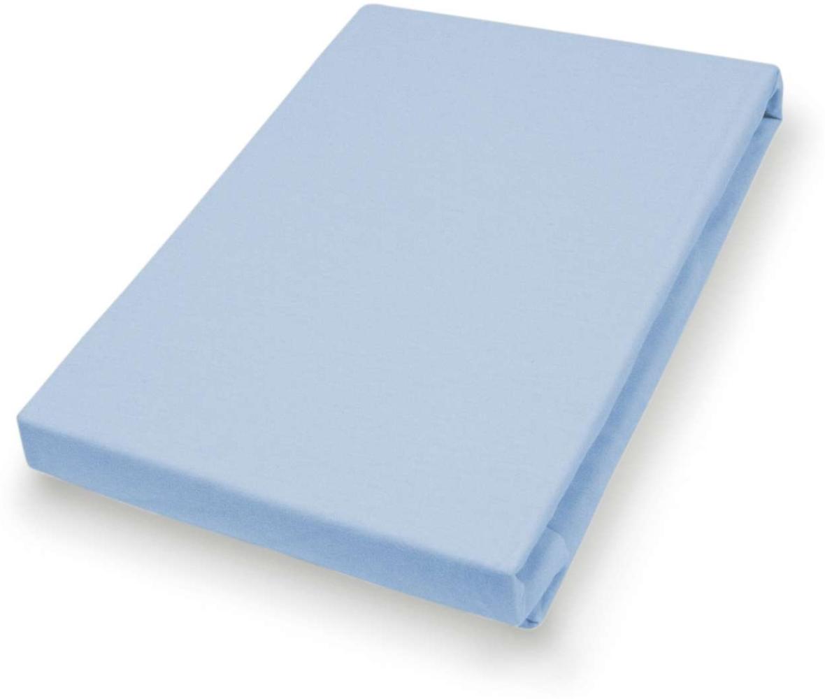 Hahn Haustextilien Jersey-Spannlaken Basic Größe 90-100x200 cm Farbe sky blue Bild 1