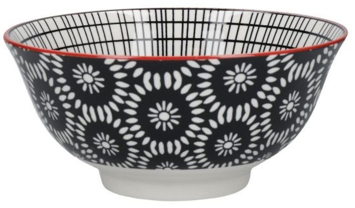 KitchenCraft Stoneware Bowl 15,7 cm Black Floral Bild 1