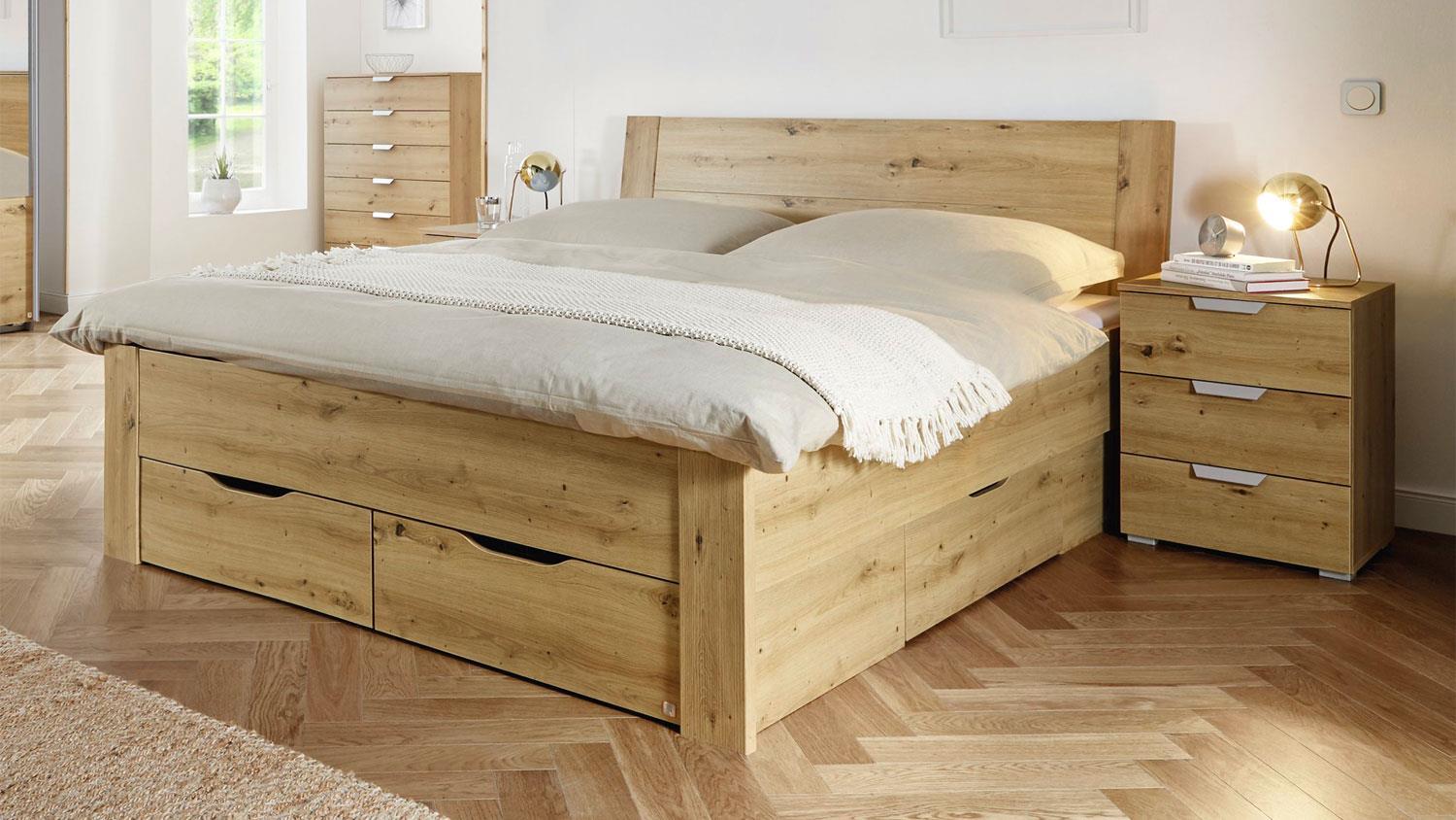 'Aditio Beds' Doppelbett mit Schubkästen, Eiche Artisan, 180 x 200 cm Bild 1